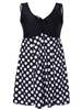 Sexy Polka Dot Round Neck Swimsuit Sleeveless One Piece Swimwear For Women