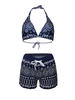 Sexy Polyester Printed Beach Three-Piece Bikini Swimsuit
