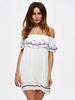 Sexy Print Embroidery Off Shoulder Women Dresses