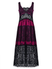 Sexy Print Lace Patchwork Backless V-neck Maxi Dress For Women