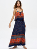 Sexy Print Layered Cami V-neck Maxi Dress For Women