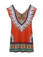 Sexy Print Short Sleeve Or Sleeveless V Neck Women Mini Dresses