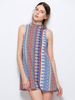 Sexy Print Turtleneck Sleeveless Backless Mini Dress For Women