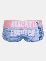 Sexy Printing Slim Fit Water Repellent Briefs Trunk Swimsuits for Men