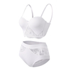 Sexy Push Up Eyelash Lace Hollow Out Gather Bra Set