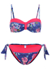 Sexy Push Up Floral Printing Patchwork Bikinis Set For Women