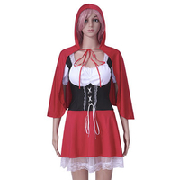 Sexy Red Hood Costume Christmas Halloween Witch Cosplay Dress For Women