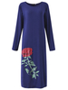 Sexy Rose Printed Long Sleeve Pencil Dress Maxi Dress For Women