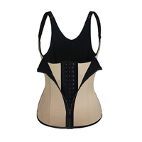 Sexy Rubber Front Zipper Waist Cincher Corset Steel Bone Bustiers For Women
