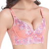 Sexy Seamless No Rims Breathable Embroidery Adjustable Gather Bras