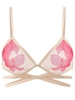 Sexy See-through Floral Cross Wrap Women Crop Top