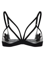 Sexy See-through Floral Pattern Adjustable Straps Women Crop Top
