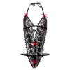 Sexy See Through Lace Hollow Teddies Halter Temptation Babydoll For Women