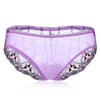 Sexy See Through Lace Seamfree Breathable Panties Low Rise Underwear For Women