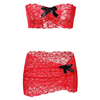 Sexy See Through Lace Tube Top Babydoll Hollow Temptation Nightdress Sets For Women