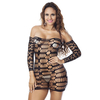 Sexy See Through Long Sleeves Strapless Hollow Out Temperament Chemise For Women