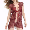 Sexy See Through Mesh Nightdress Perspective Lace Deep V Temptation Babydoll For Women