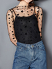 Sexy See-through Print Long Sleeve T-shirt For Women