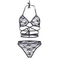Sexy Seethrough Lace Up Cage Bras Bandage Bralette Temptation Nightwear