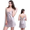 Sexy Silk-like Deep V Spaghetti Straps Lace Nightdress Sleepwear For Women
