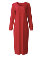 Sexy Solid Brief O Neck Long Sleeve Package Hip Dress