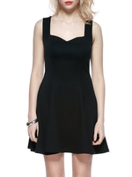 Sexy Solid Color Sleeveless V-neck Mini Dress For Women
