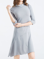 Sexy Solid Irregular Hem Side Slit Women Dresses