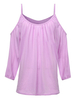 Sexy Solid Off Shoulder Long Sleeve Strap Tops For Women