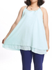 Sexy Solid Strap Sleeveless Chiffon Tops For Women