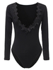 Sexy Solid V-Neck Long Sleeve Beach Jumpsuit Swimsuit Bikini Swimwear For Women