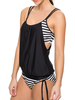 Sexy Spaghetti Strap Wireless Padding Braces Printing Two Pieces Swimsuit For Women
