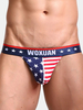 Sexy Stripes Stars Printing Low Waist Cotton U Convex Pouch Briefs for Men