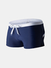 Sexy Swimming Beach Hot Spring Solid Color Back Pocket Boxers Trunks for Men