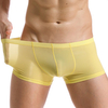 Sexy Thin Breathable Ice Silk Low Waist Translucent U Convex Boxers for Men