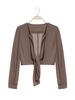 Sexy Tie Front Long Sleeves V-neck Women Crop Tops