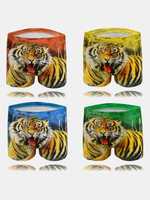 Sexy Tiger Printing Breathable Modal Soft U Shaped Boxers for Men