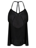 Sexy Transparent Halter Strap Backless Black Women Chiffon Vest Blouse