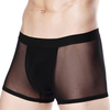 Sexy Transparent Solid Color Breathable Mesh Ice Silk Thin Boxer Underwear for Men