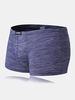 Sexy U Convex Breathable Mid Waist Ice Silk Striped Soft Boxer Underwear for Men