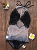 Sexy Ultra Thin Gauze Transparent Lace Flower Bathing Suits Backless Swimwear