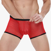 Sexy Underwear Mesh Transparent Breathable Gay U Convex Boxers for Men