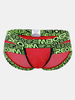 Sexy Underwear Soft Ice Silk U Convex Breathable Printing Quickly Dry Briefs for Men