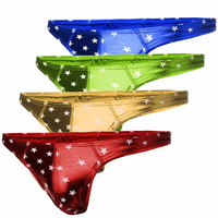 Sexy Underwear Star Printing T-Back Low Waist Breathable Underwear For Men