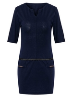 Sexy V Neck Bodycon Slim Blue Half Sleeve Women Mini Dress