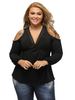Sexy V Neck Off Shoulder Lace Patchwork Blouse For Women