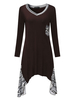 Sexy V-Neck Printed Patchwork Long Sleeve Asymmetric Dress For Women