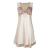 Sexy V Neck Silk-like Falbala Nightdress Sleeveless Sleepwear For Women