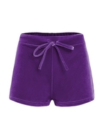 Sexy Velvet Drawstring High Waist Shorts For Women