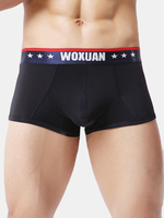 Sexy Waistband Printing Breathable Mid Waist Soft U Convex Pouch Boxers for Men