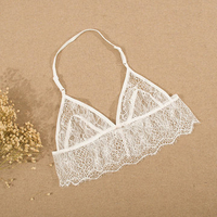 Sexy Wave Lace Halter Deep Plunge Hollow Out Temptation Bralettes